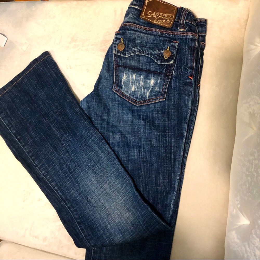 Sacred blue jeans